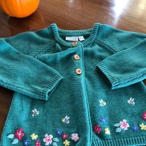 Jo Jo Mama Bebe toddler girl. Cardigan. Green 3-4 years